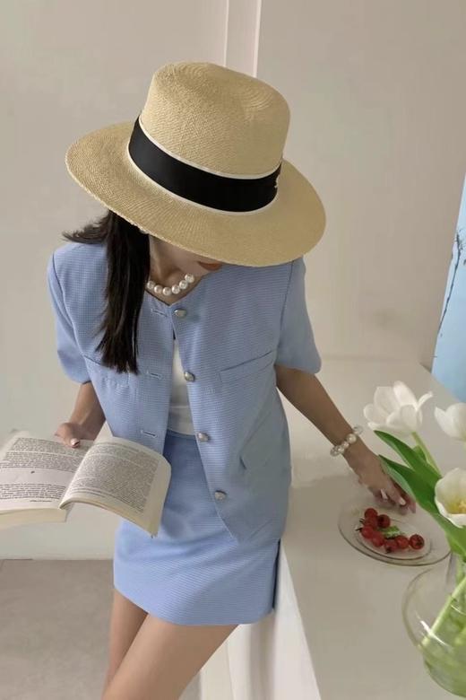 LNNNS 蓝色珍珠扣小香风套装 16550 商品图0