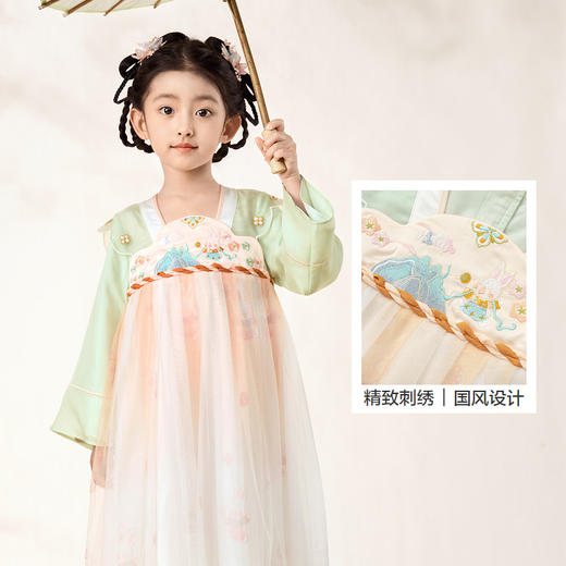 巴拉巴拉汉服女童连衣裙秋装新款童装儿童国风小童长袖襦裙潮 商品图3