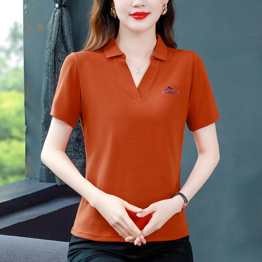 翻领短袖t恤运动polo衫纯棉纯色上衣QB2311 商品图2