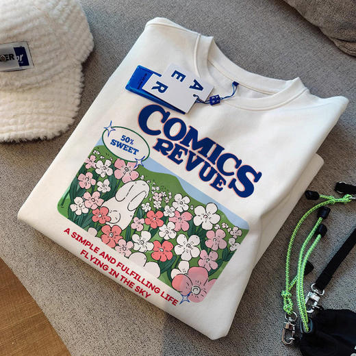 【超值69.9任选2件】2024夏季潮流 圆领宽松 纯棉短袖t恤女 ins女装休闲 宽松百搭上衣-QQ 商品图5