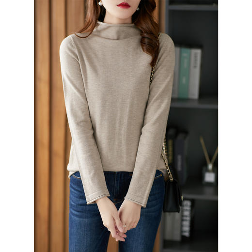 60141原形半高领羊毛衫女宽松2024秋季新款韩版气质打底针织衫显瘦毛衣 商品图2