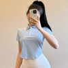 【限时秒】YOGACODE【火树银花系列】2024 春夏polo翻领短袖t恤女半拉链瑜伽短袖DST530 商品缩略图1