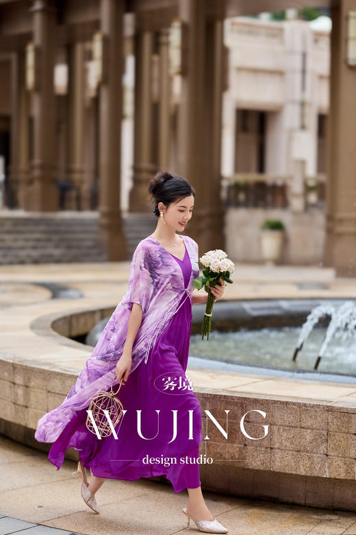 【雾境定制】紫韵花影系列无敌遮肉飘逸仙气乔其纱外披 3204130 商品图13