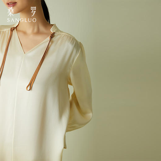 桑罗23姆米重磅真丝连衣裙宽松显瘦简约高级睡裙亲肤舒适居家服 商品图1