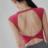 【限时秒】YOGACODE【火树银花系列】2024 瑜伽短袖女固定式胸垫性感露背短款运动t恤DST743 商品缩略图2