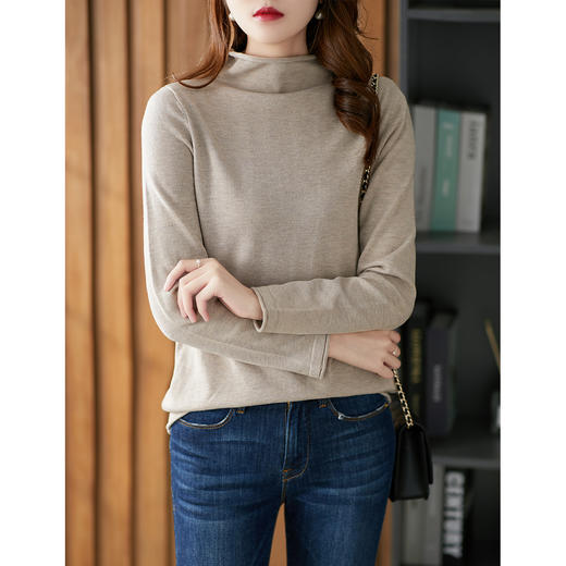 60141原形半高领羊毛衫女宽松2024秋季新款韩版气质打底针织衫显瘦毛衣 商品图4