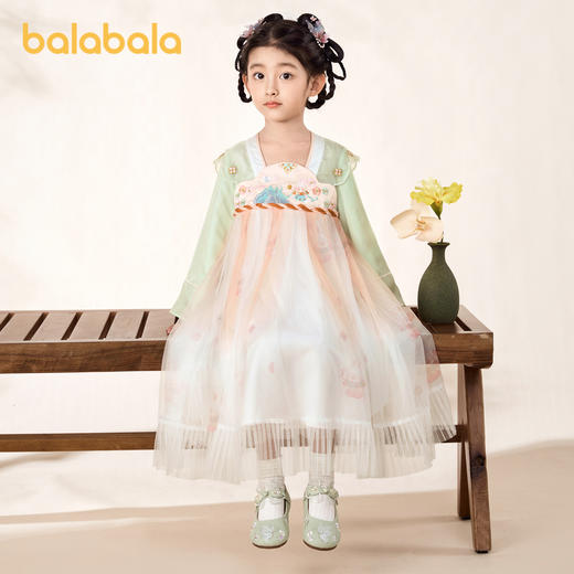 巴拉巴拉汉服女童连衣裙秋装新款童装儿童国风小童长袖襦裙潮 商品图1