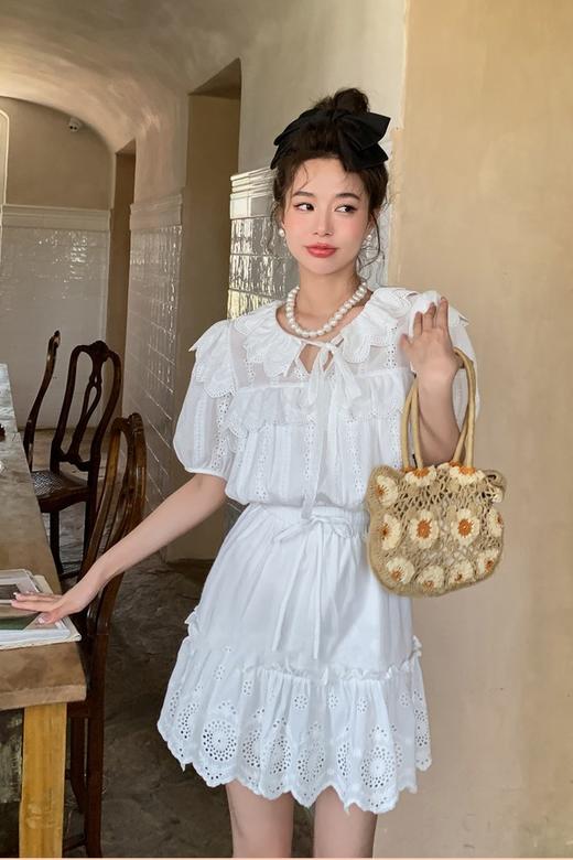 L.Fleuri 甜美可爱花边蕾丝上衣半裙套装 16485 商品图0