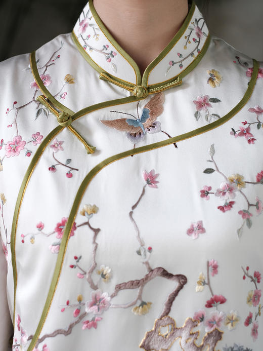 盛唐牡丹|高货 重缎真丝手工刺绣梅鹿纹马甲 [特价品](不退不换) 商品图2