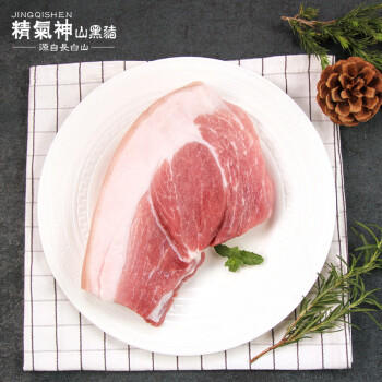 精气神 国产无抗山黑猪带膘腿肉600g 冷冻前尖后腿肉混合 猪肉生鲜烧烤 商品图0