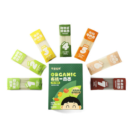 宇宙超萌 有机一周面宝宝辅食 7天不重样 源自有机小麦粉 30g*7袋 商品图4