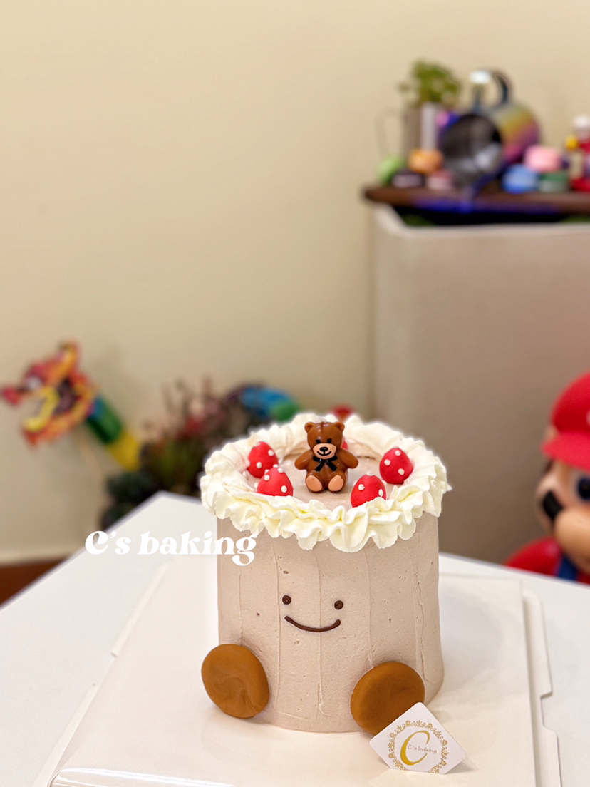 （标准4寸）可可爱爱jellycat蛋糕（外层是淡巧克力忌廉）（默认自提，收费配送请联系客服）