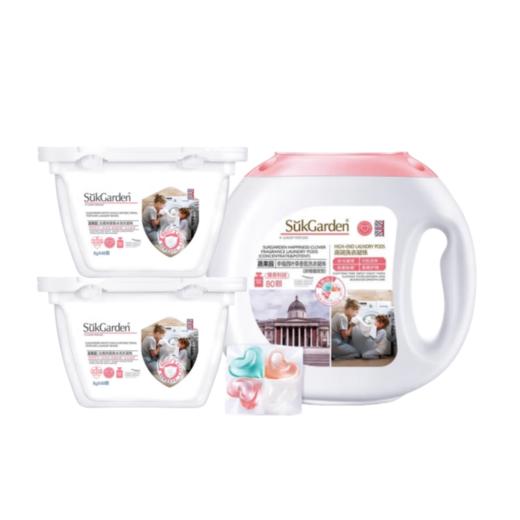 蔬果园幸福四叶草香氛洗衣凝珠（浓缩强效型）10g*80颗+蔬果园白盾除菌香水洗衣凝珠8g*40颗*2盒 商品图0