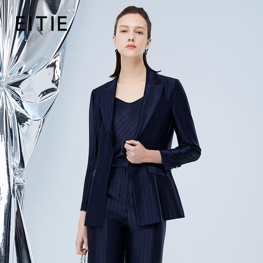 EITIE爱特爱秋季新款时尚通勤百搭职业显瘦一粒扣外套女7503203 商品图0