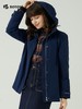 波顿春秋中长款女士连帽深蓝色风衣高端美式休闲外套上衣LJ908323 商品缩略图1
