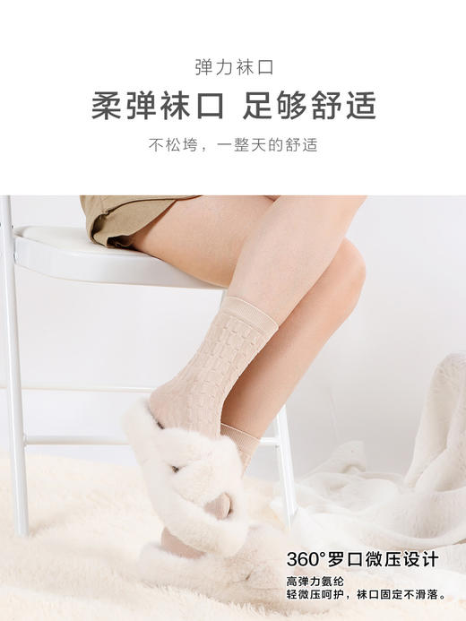 足装秀24新品夏季女棉质亲肤透气学院风黑白字母袜百搭女中邦袜子 商品图6