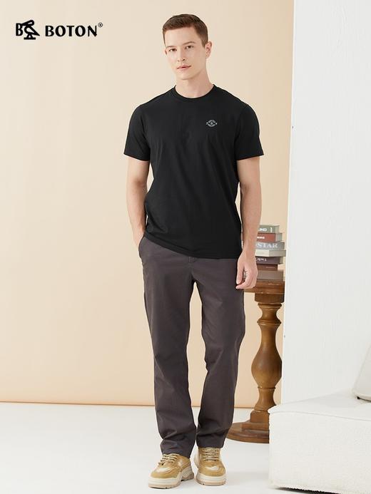 【第2件半价！尾货清仓不退换】[长绒棉]波顿夏季短袖冰感美式休闲t恤男士纯色棉高端圆领体恤衫MT885221 商品图7