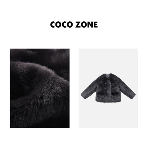 COCO ZONE高级感秋冬皮毛一体绒毛双排扣皮草外套23C30099 商品图2