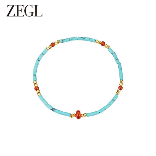 ZEGL设计师小彩串天然绿松石手链手串女小众多巴胺叠戴串珠手饰品 商品图2