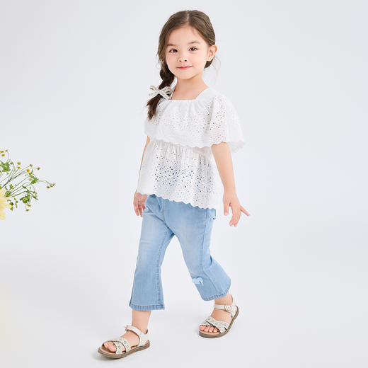 笛莎Deesha 童装小童衬衫2024夏季新款甜美短袖衬衫 商品图2