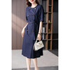 89049原形英伦风设计感双排扣连衣裙女夏2024新款韩版法式收腰茶歇裙 商品缩略图3