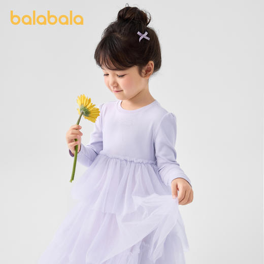 巴拉巴拉童装女童连衣裙秋装新款小童长袖网纱裙甜美儿童裙子 商品图1