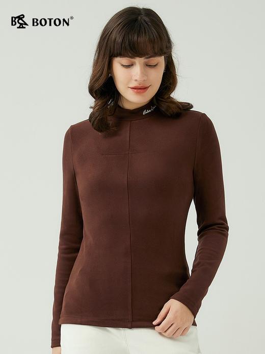 波顿春秋时尚洋气时髦半高领打底衫女设计高级感澳绒内搭LT303323 商品图4