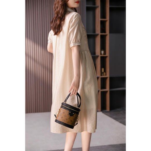 89199原形文艺减龄气质连衣裙女2024春夏季新款韩版宽松显瘦衬衫长裙子 商品图4