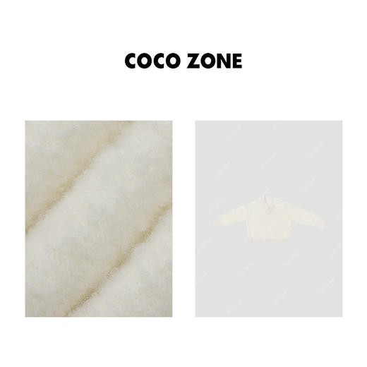 COCO ZONE“奶油白”冬季温柔风毛衣V领长袖针织衫23C19973 商品图2