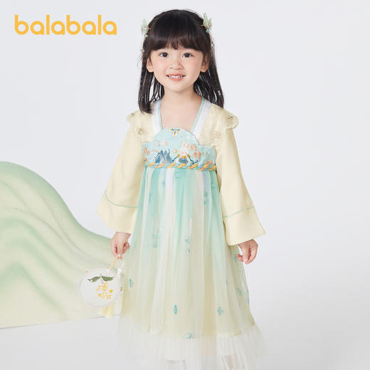 巴拉巴拉汉服女童连衣裙秋装新款童装儿童国风小童长袖襦裙潮 商品图2