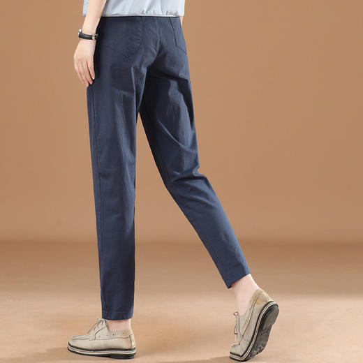 2024年春秋新款松紧腰刺绣宽松休闲裤女显瘦哈伦裤长裤子薄PT9357-WX073-DC149 商品图1