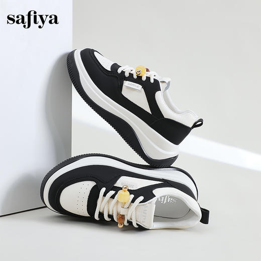 Safiya/索菲娅2024秋季百搭小个子松糕厚底增高休闲运动板鞋 SF43112102 商品图10