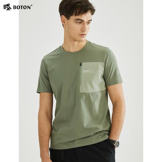 【高弹舒适】波顿年春夏男士拼接户外休闲短袖运动T恤衫MT959223 商品图4