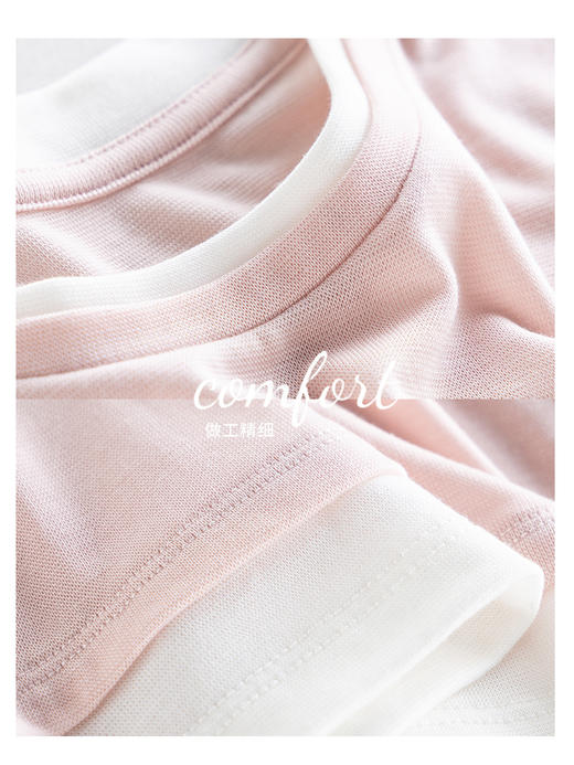 新款兰精天丝打底衫女假两件圆领短袖上衣夏季修身百搭显瘦t恤_ym 商品图4