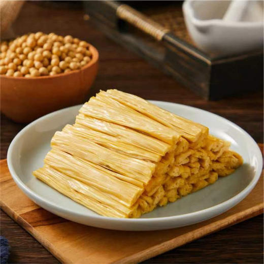 豆黄金鲜腐竹，薄如纸张 卷成豆香浓郁的鲜腐竹 比肉都好吃😋可以还原成豆浆的 0⃣️添加鲜腐竹，并且做到了这个行业的天花板！107克/袋，一组4袋，冷冻保存 商品图1