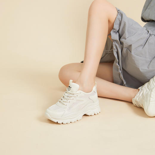 千百度厚底老爹鞋女款春夏增高网面鞋百搭时尚运动休闲鞋A24316163 商品图2