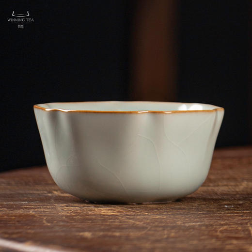 问鼎汝瓷紫金釉经典款天青大菩提杯 商品图0