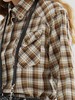 波顿秋宽松格子衬衫复古高端女士美式休闲工装风衬衣LS971123 商品缩略图3