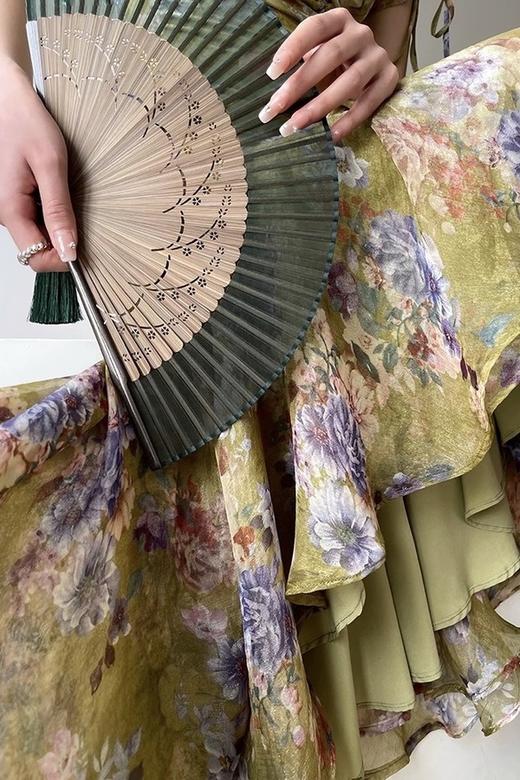 ELLA JADE 法式印花鱼尾抽绳连衣裙 16583 商品图2