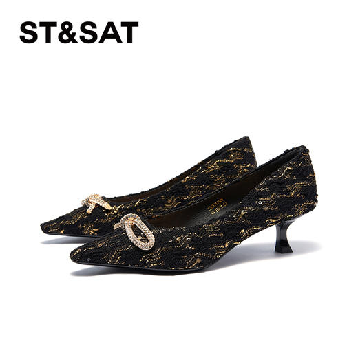 星期六优雅尖头闪钻细高跟SSC3111129 商品图7