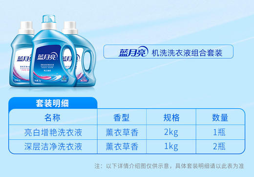 蓝月亮 亮白增艳薰衣草香型洗衣液2kg+深层洁净薰衣草洗衣液1kg*2 商品图3