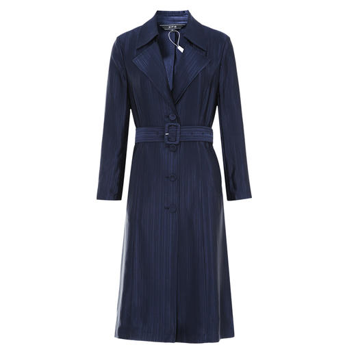 EITIE爱特爱秋款新款简洁系带收腰显瘦通勤纯色风衣7504201 商品图5