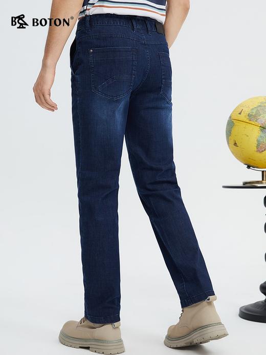 [_天丝_]波顿春夏直筒中蓝色棉弹力中腰男士牛仔裤ME898124 商品图2
