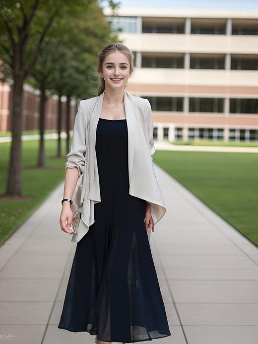 翻领袖抽褶不规则下摆外套 商品图3