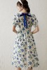 LOUIS YAO/白鹿语 大花朵泡泡袖圆领露背连衣裙 12491 商品缩略图2