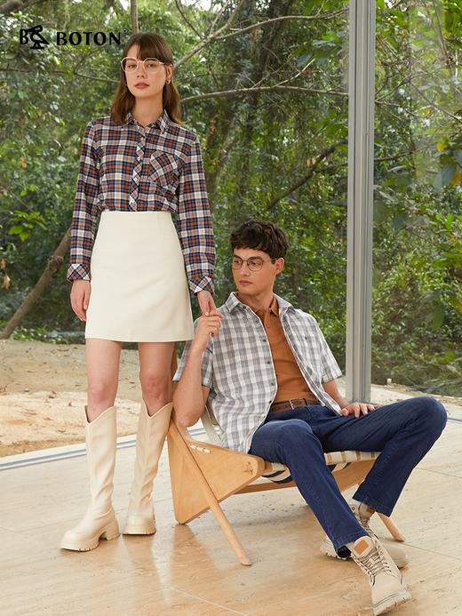 [_天丝_]波顿春夏直筒中蓝色棉弹力中腰男士牛仔裤ME898124 商品图4