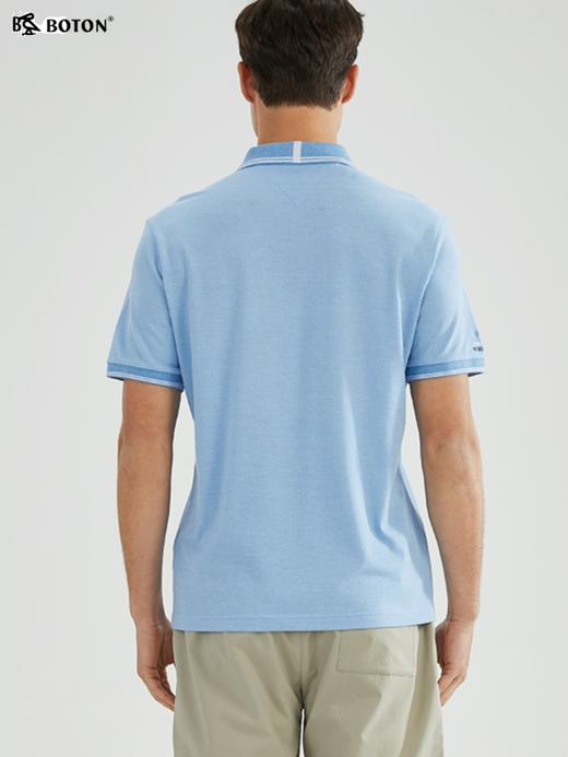 【美式休闲】波顿年春夏男士短袖浅蓝纯色保罗polo衫高端MT953223 商品图1