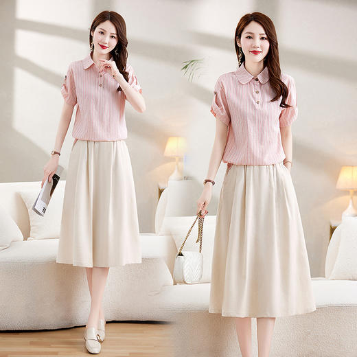 时尚气质韩版，短袖棉麻套装HR-LDB9816 商品图3