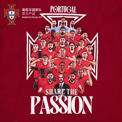 【官方正版】葡萄牙国家队|C罗欧洲杯球员群像助威T恤红色球迷短袖 商品图4