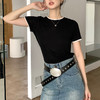 新款兰精天丝打底衫女假两件圆领短袖上衣夏季修身百搭显瘦t恤_ym 商品缩略图8